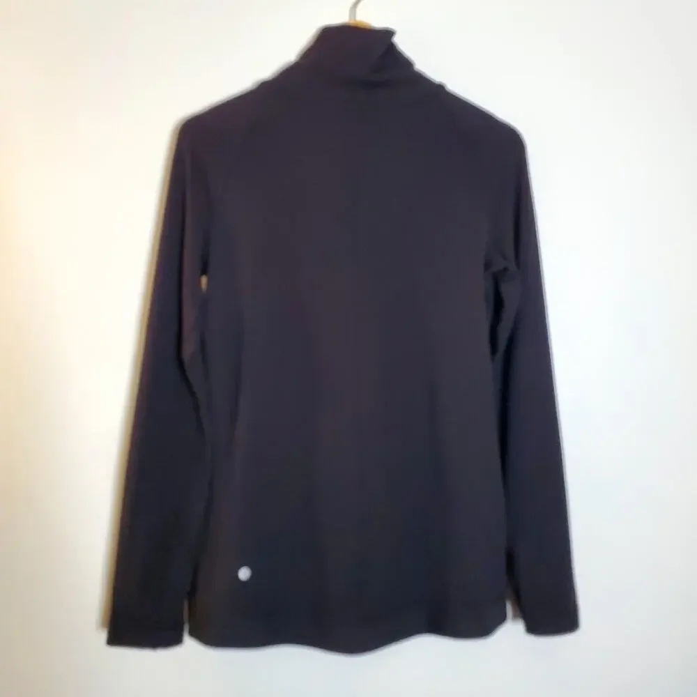 Lululemon Rulu Rally Wrap Women 6 Black Snap Neck Open Cardigan Cozy Stretch